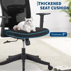 Chaise de bureau pivotante noire/grise à dossier haut, avec accoudoirs, 1 place