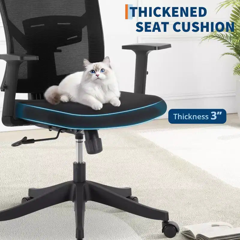 Chaise de bureau pivotante noire/grise à dossier haut, avec accoudoirs, 1 place
