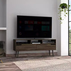 Meuble TV noir avec étagères ouvertes et fermées – Convient aux téléviseurs jusqu'à 60 po