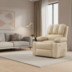 Fauteuil inclinable 1 place en similicuir PU marron avec accoudoirs