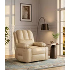 Fauteuil inclinable 1 place en similicuir PU marron avec accoudoirs