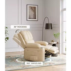 Fauteuil inclinable 1 place en similicuir PU marron avec accoudoirs