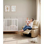 Fauteuil inclinable 1 place en similicuir PU marron avec accoudoirs
