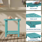 Table d'appoint extérieure carrée en PEHD – Noir / Bleu / Marron / Gris foncé / Blanc, 1 personne