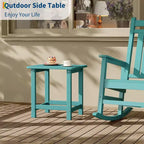 Table d'appoint extérieure carrée en PEHD – Noir / Bleu / Marron / Gris foncé / Blanc, 1 personne