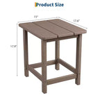 Table d'appoint extérieure carrée en PEHD – Noir / Bleu / Marron / Gris foncé / Blanc, 1 personne