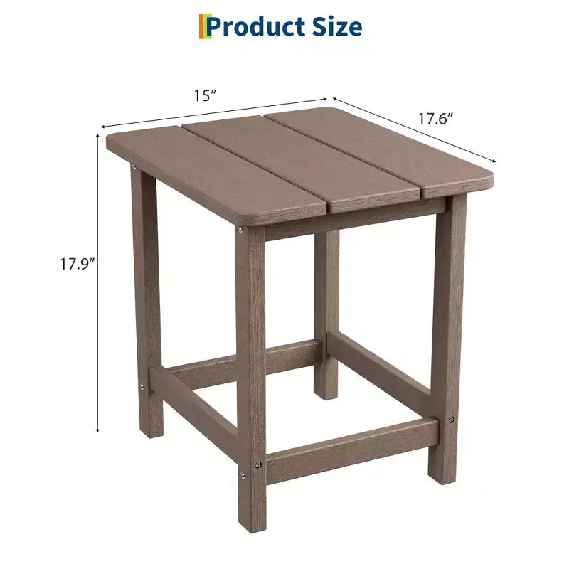 Table d'appoint extérieure carrée en PEHD – Noir / Bleu / Marron / Gris foncé / Blanc, 1 personne