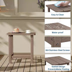 Table d'appoint extérieure carrée en PEHD – Noir / Bleu / Marron / Gris foncé / Blanc, 1 personne
