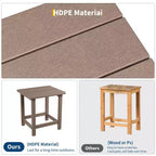 Table d'appoint extérieure carrée en PEHD – Noir / Bleu / Marron / Gris foncé / Blanc, 1 personne
