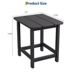 Table d'appoint extérieure carrée en PEHD – Noir / Bleu / Marron / Gris foncé / Blanc, 1 personne