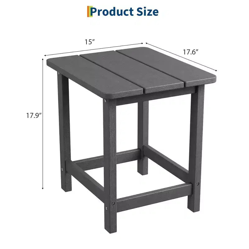 Table d'appoint extérieure carrée en PEHD – Noir / Bleu / Marron / Gris foncé / Blanc, 1 personne