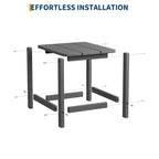 Table d'appoint extérieure carrée en PEHD – Noir / Bleu / Marron / Gris foncé / Blanc, 1 personne