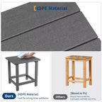 Table d'appoint extérieure carrée en PEHD – Noir / Bleu / Marron / Gris foncé / Blanc, 1 personne