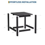 Table d'appoint extérieure carrée en PEHD – Noir / Bleu / Marron / Gris foncé / Blanc, 1 personne