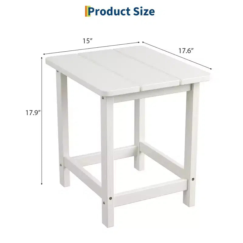 Table d'appoint extérieure carrée en PEHD – Noir / Bleu / Marron / Gris foncé / Blanc, 1 personne