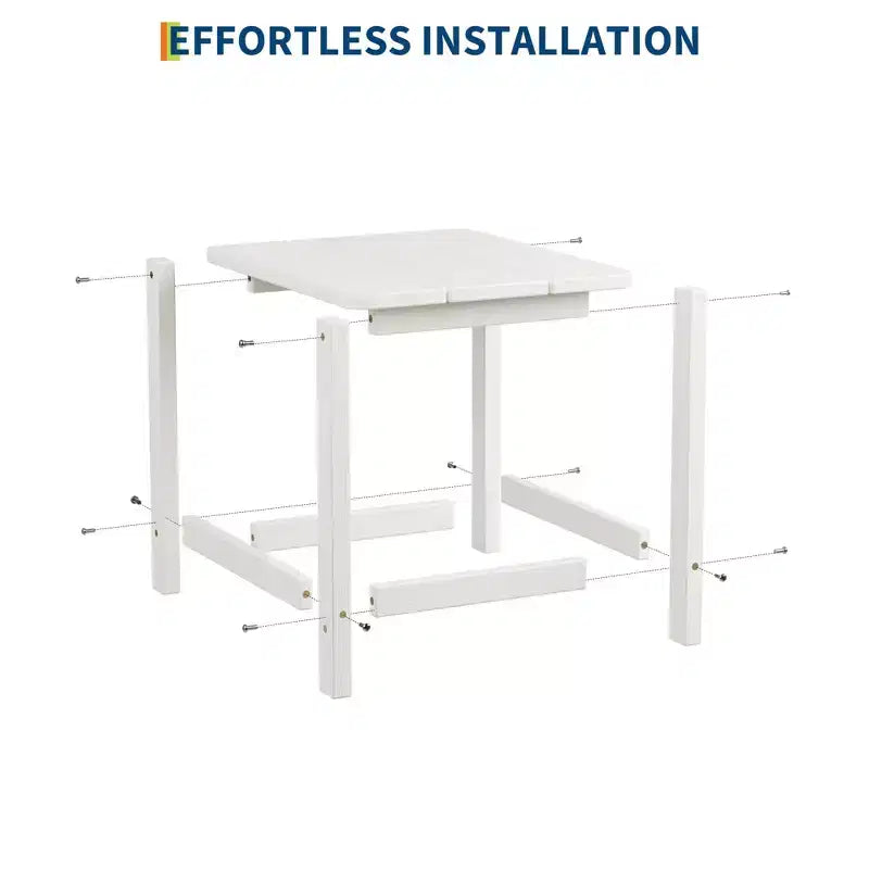 Table d'appoint extérieure carrée en PEHD – Noir / Bleu / Marron / Gris foncé / Blanc, 1 personne