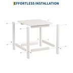 Table d'appoint extérieure carrée en PEHD – Noir / Bleu / Marron / Gris foncé / Blanc, 1 personne