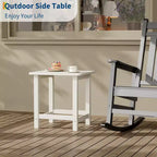 Table d'appoint extérieure carrée en PEHD – Noir / Bleu / Marron / Gris foncé / Blanc, 1 personne