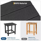 Table d'appoint extérieure carrée en PEHD – Noir / Bleu / Marron / Gris foncé / Blanc, 1 personne