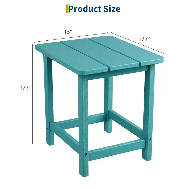 Table d'appoint extérieure carrée en PEHD – Noir / Bleu / Marron / Gris foncé / Blanc, 1 personne