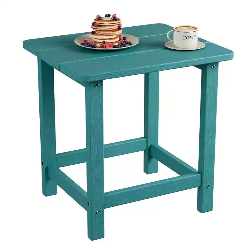 Table d'appoint extérieure carrée en PEHD – Noir / Bleu / Marron / Gris foncé / Blanc, 1 personne