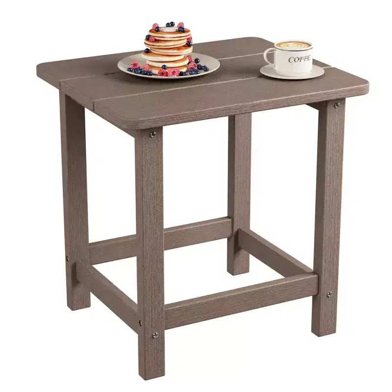Table d'appoint extérieure carrée en PEHD – Noir / Bleu / Marron / Gris foncé / Blanc, 1 personne