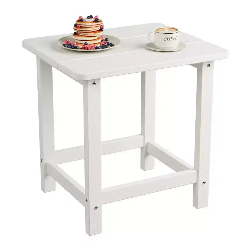 Table d'appoint extérieure carrée en PEHD – Noir / Bleu / Marron / Gris foncé / Blanc, 1 personne