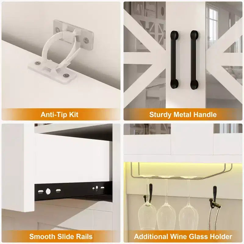 Armoire de rangement de cuisine autonome brune 1 personne avec lumières RVB et prise de courant