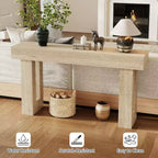 Console de 63 po, marron/naturel, MDF, entrée 1 personne