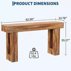 Console de 63 po, marron/naturel, MDF, entrée 1 personne