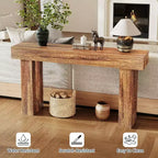 Console de 63 po, marron/naturel, MDF, entrée 1 personne