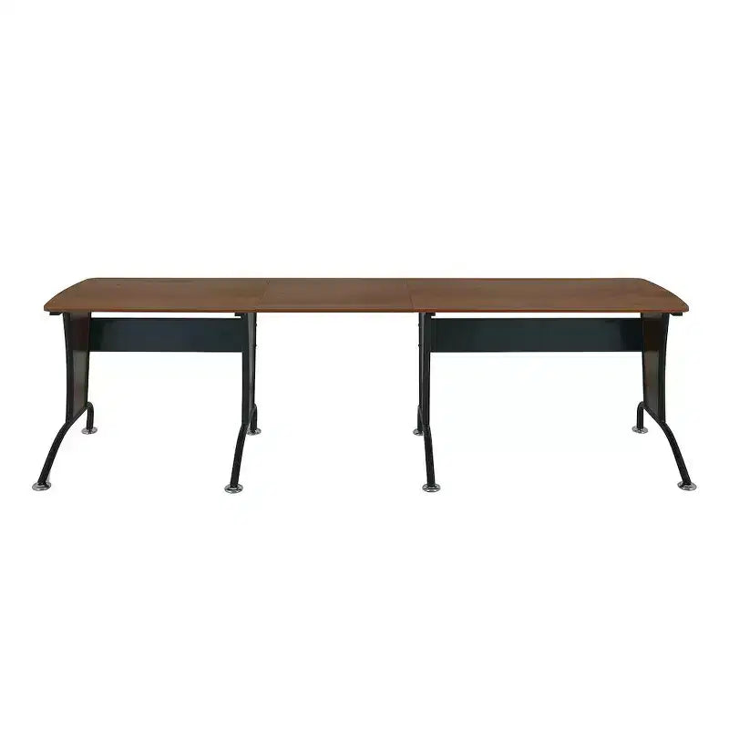 Bureau d'angle imitation bois, cadre en acier, 1 à 2 personnes