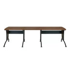 Bureau d'angle imitation bois, cadre en acier, 1 à 2 personnes