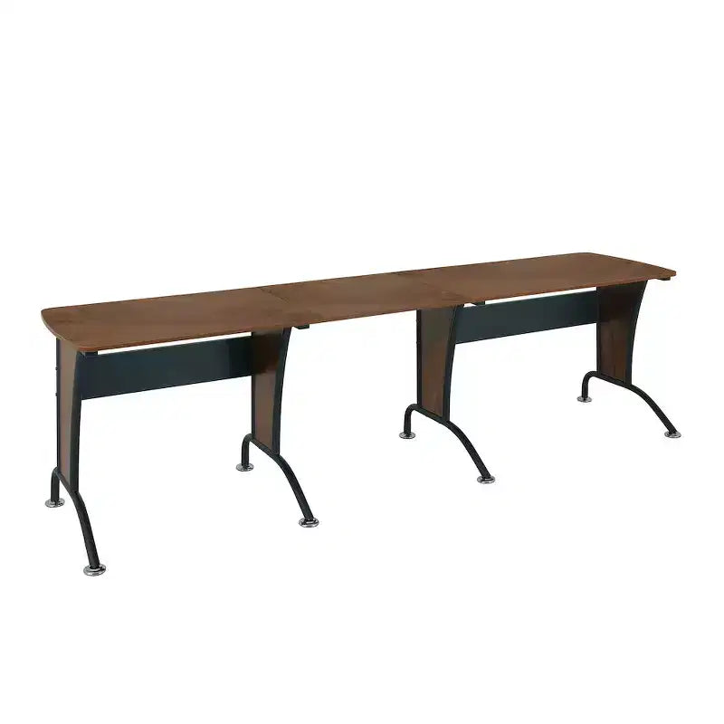 Bureau d'angle imitation bois, cadre en acier, 1 à 2 personnes