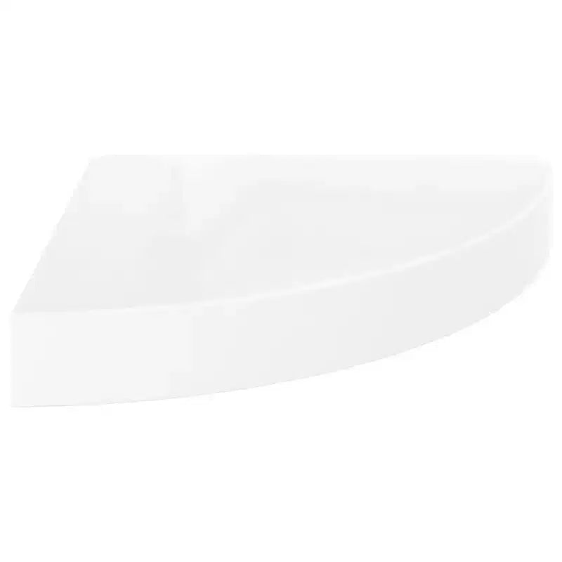 Étagère d'angle flottante blanche très brillante, assemblage par 1 personne
