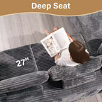 Beige / Noir / Gris | Canapé d'angle modulable en U | Jusqu'à 8 places