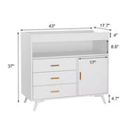Table à langer et commode blanches 3 tiroirs – 2-en-1, 1 enfant