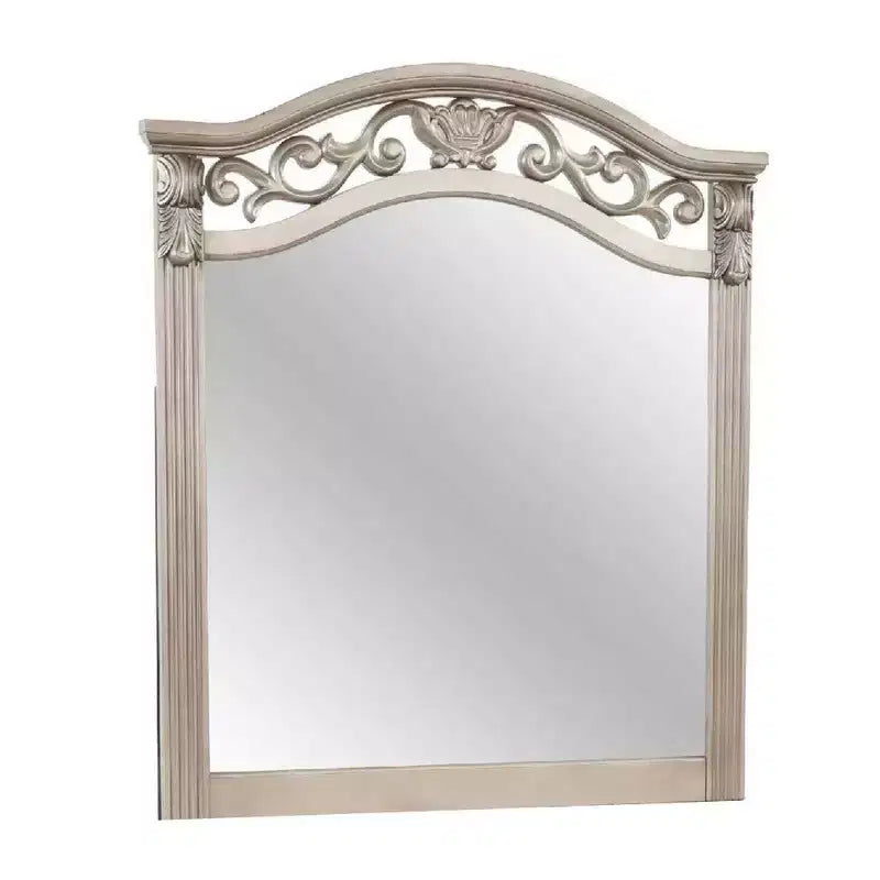 Miroir mural rectangulaire en argent antique, cadre en bois de pin, 1 personne, 37×41 po