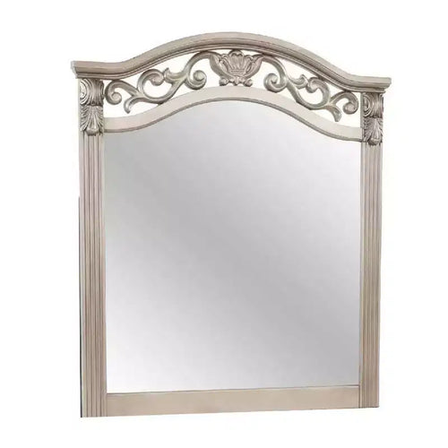Miroir mural rectangulaire en argent antique, cadre en bois de pin, 1 personne, 37×41 po
