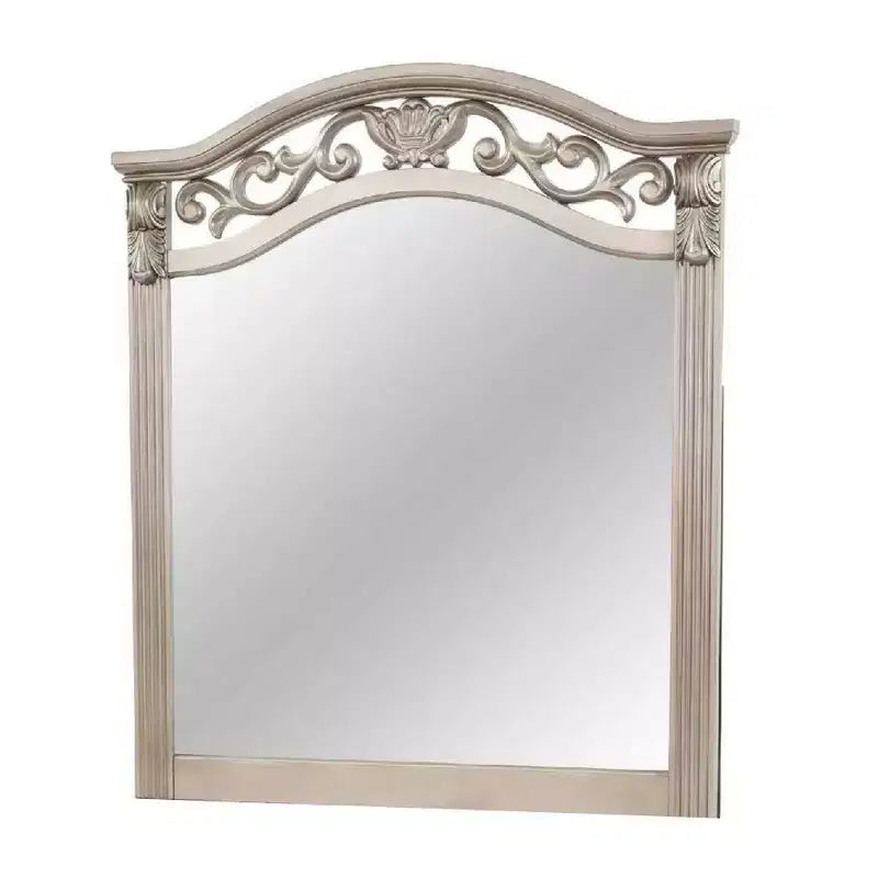 Miroir mural rectangulaire en argent antique, cadre en bois de pin, 1 personne, 37×41 po