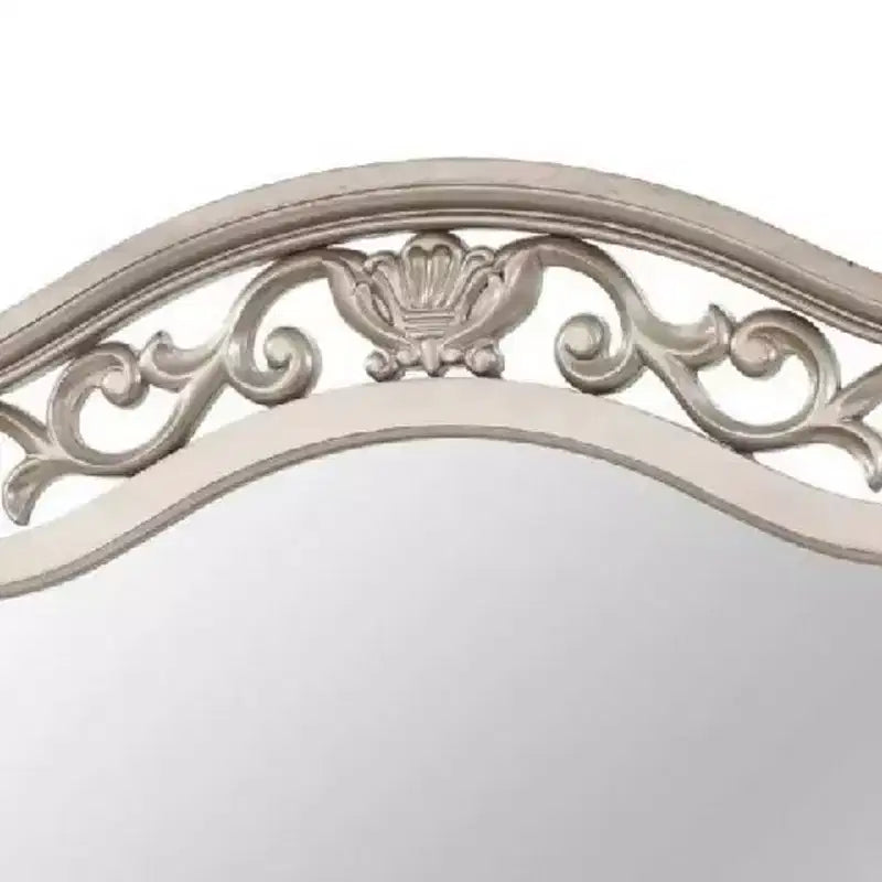 Miroir mural rectangulaire en argent antique, cadre en bois de pin, 1 personne, 37×41 po
