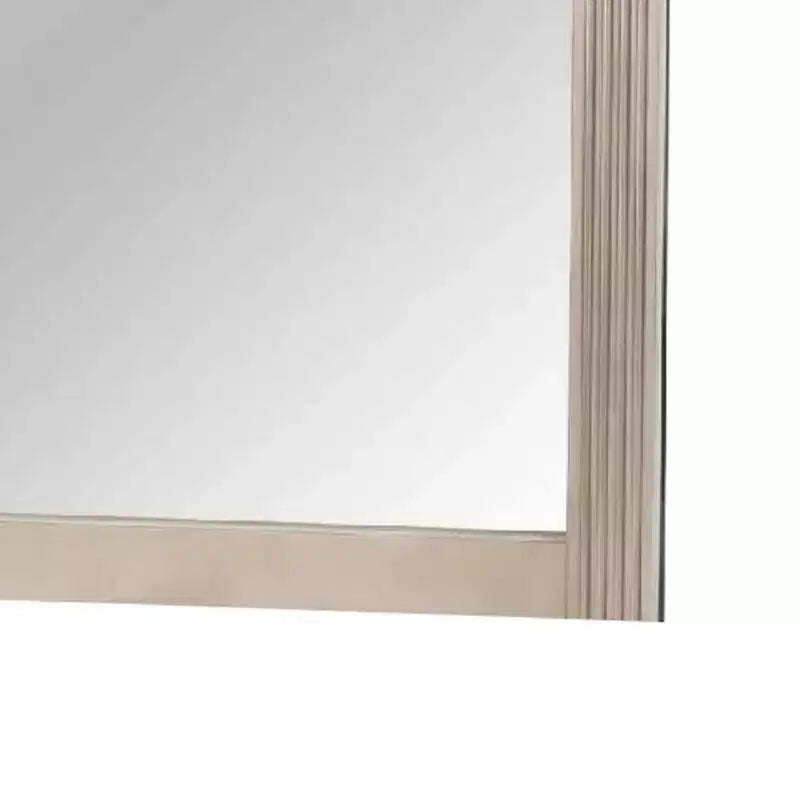 Miroir mural rectangulaire en argent antique, cadre en bois de pin, 1 personne, 37×41 po