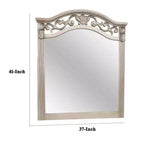 Miroir mural rectangulaire en argent antique, cadre en bois de pin, 1 personne, 37×41 po