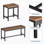Ensemble table à manger extensible noire/marron, 5 pièces, pour 4 à 8 personnes