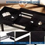Ensemble table à manger extensible noire/marron, 5 pièces, pour 4 à 8 personnes