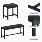 Ensemble table à manger extensible noire/marron, 5 pièces, pour 4 à 8 personnes