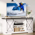 TV Stand, Entertainment Center with Sliding Barn Doors and Adjustable Shelf, Tv Media Console Table with Storage Cabinet