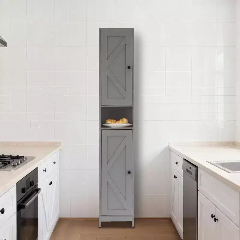 Meuble colonne de salle de bain avec tiroir et étagères réglables, organisateur de rangement sur pied de 170 cm pour salle de bain, cuisine, couloir