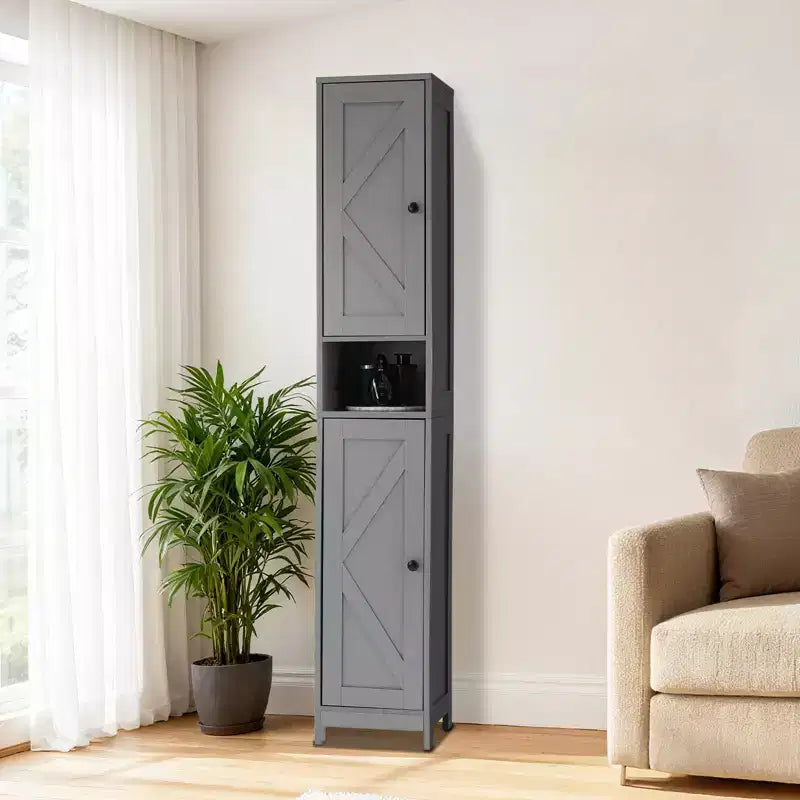 Meuble colonne de salle de bain avec tiroir et étagères réglables, organisateur de rangement sur pied de 170 cm pour salle de bain, cuisine, couloir