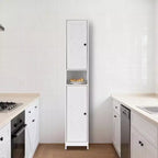 Meuble colonne de salle de bain avec tiroir et étagères réglables, organisateur de rangement sur pied de 170 cm pour salle de bain, cuisine, couloir